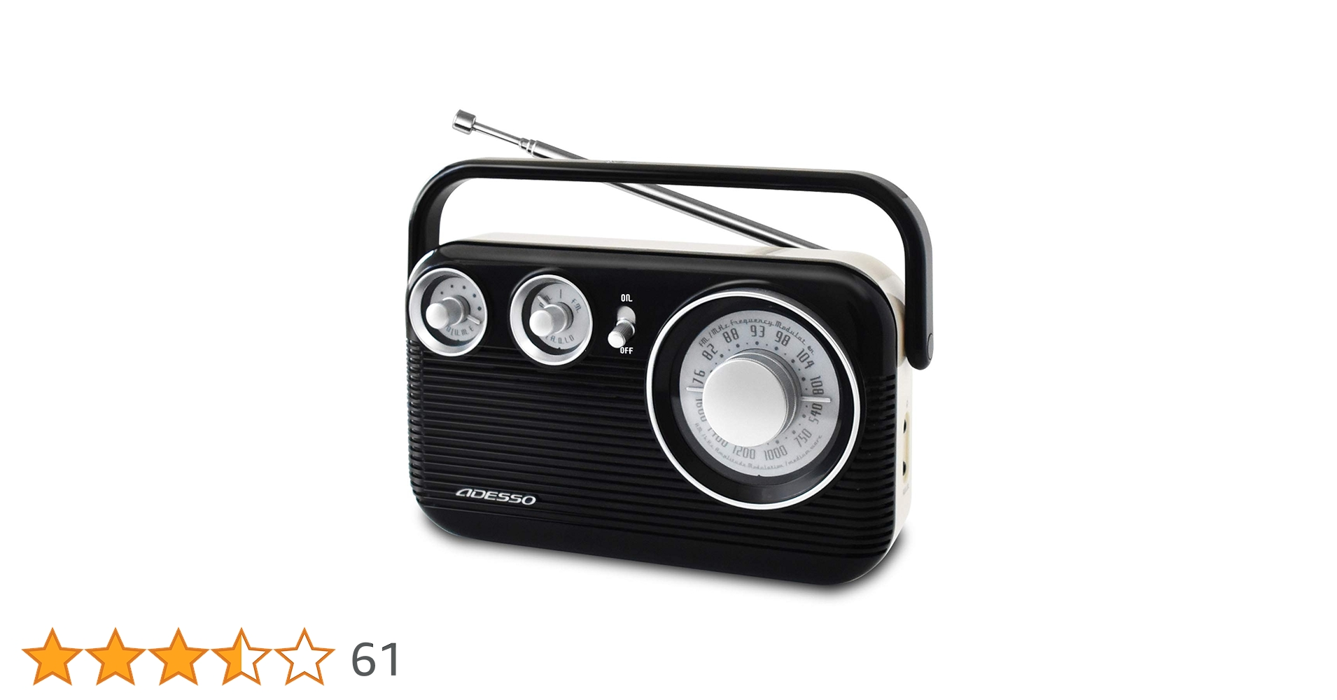 Amazon.co.jp: ADESSO(アデッソ) ラジオ AM FM レトロ デザイン